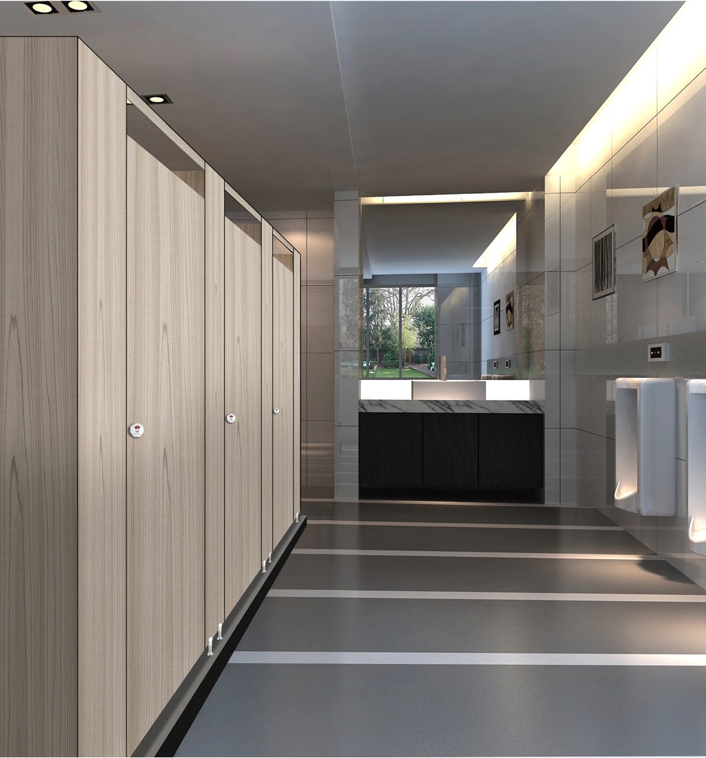 HPL Waterproof Shower Bathroom Divisions Toilet Partition Cubicle